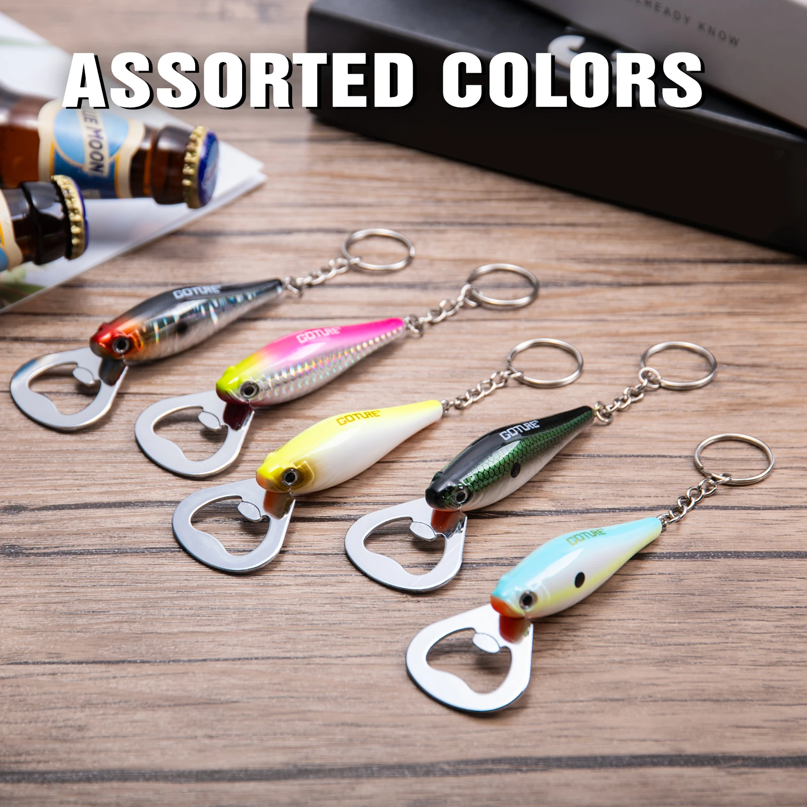 Fishing Lure Kit - Goture 낚시 루어 병따개, 탄소강 물고기