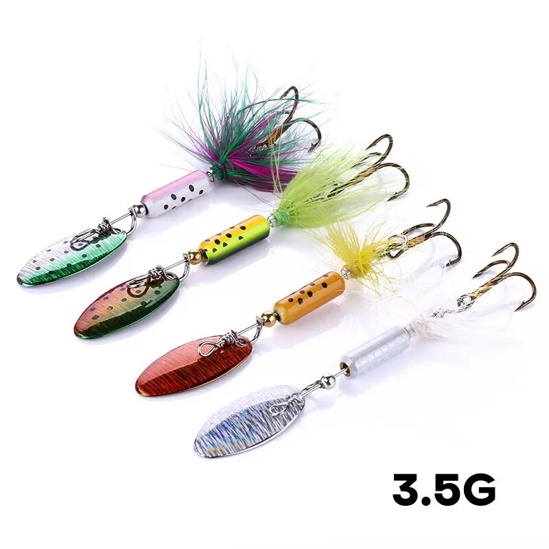 Fishing Lure Spoon - 금속 VIB 미끼 1PCS 3.5g 깃털