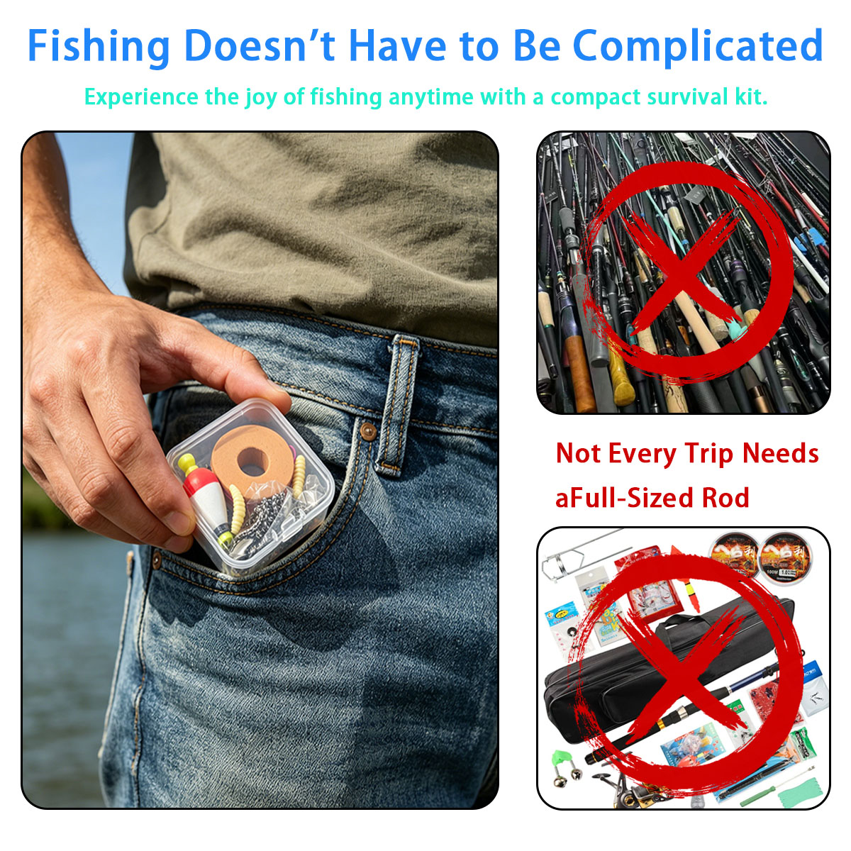 휴대용 비상 낚시 장비 세트, 휴대용 야외 비상 낚시  - Fishing Lure Kit 리뷰 및 가격